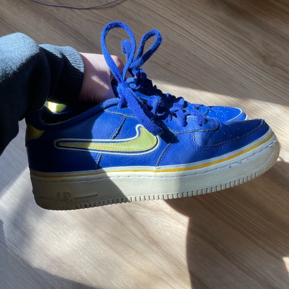 Nike Air Force 1 '07 LV8 Sport NBA Warriors GS Blue Gold AR0734-400